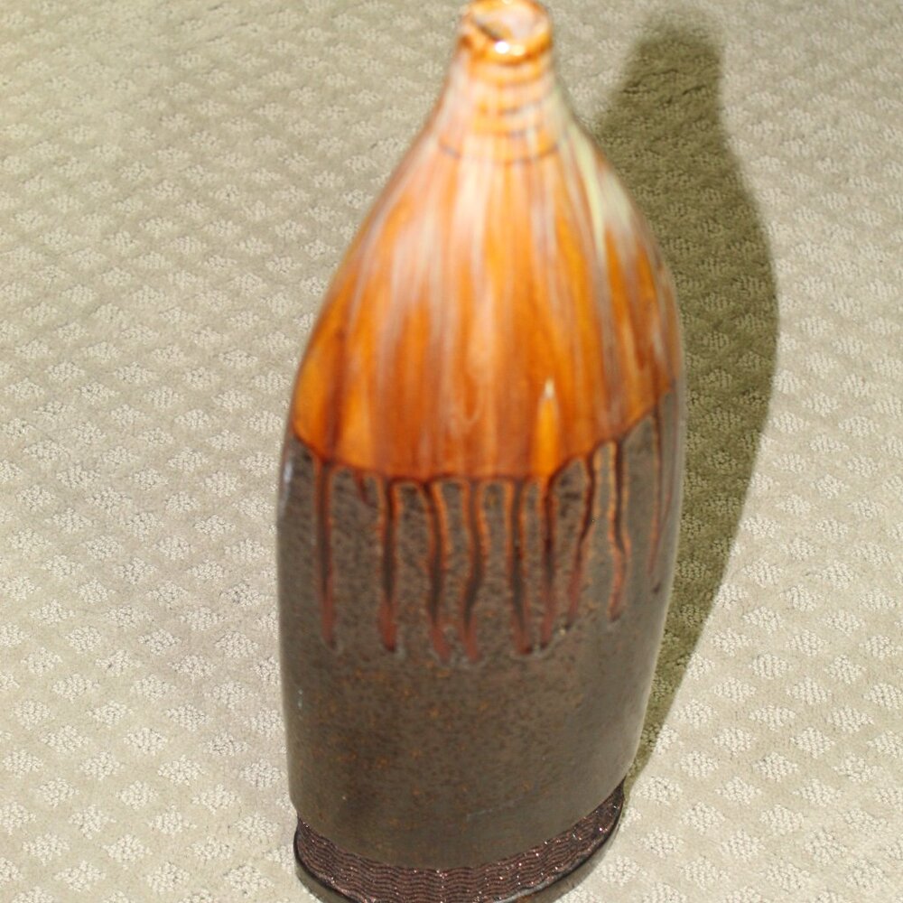 Brown 19.5" Decorative Glazed Ceramic Vase